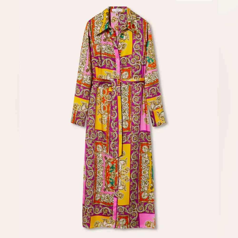 NWT Mango Baroque Silk Dress